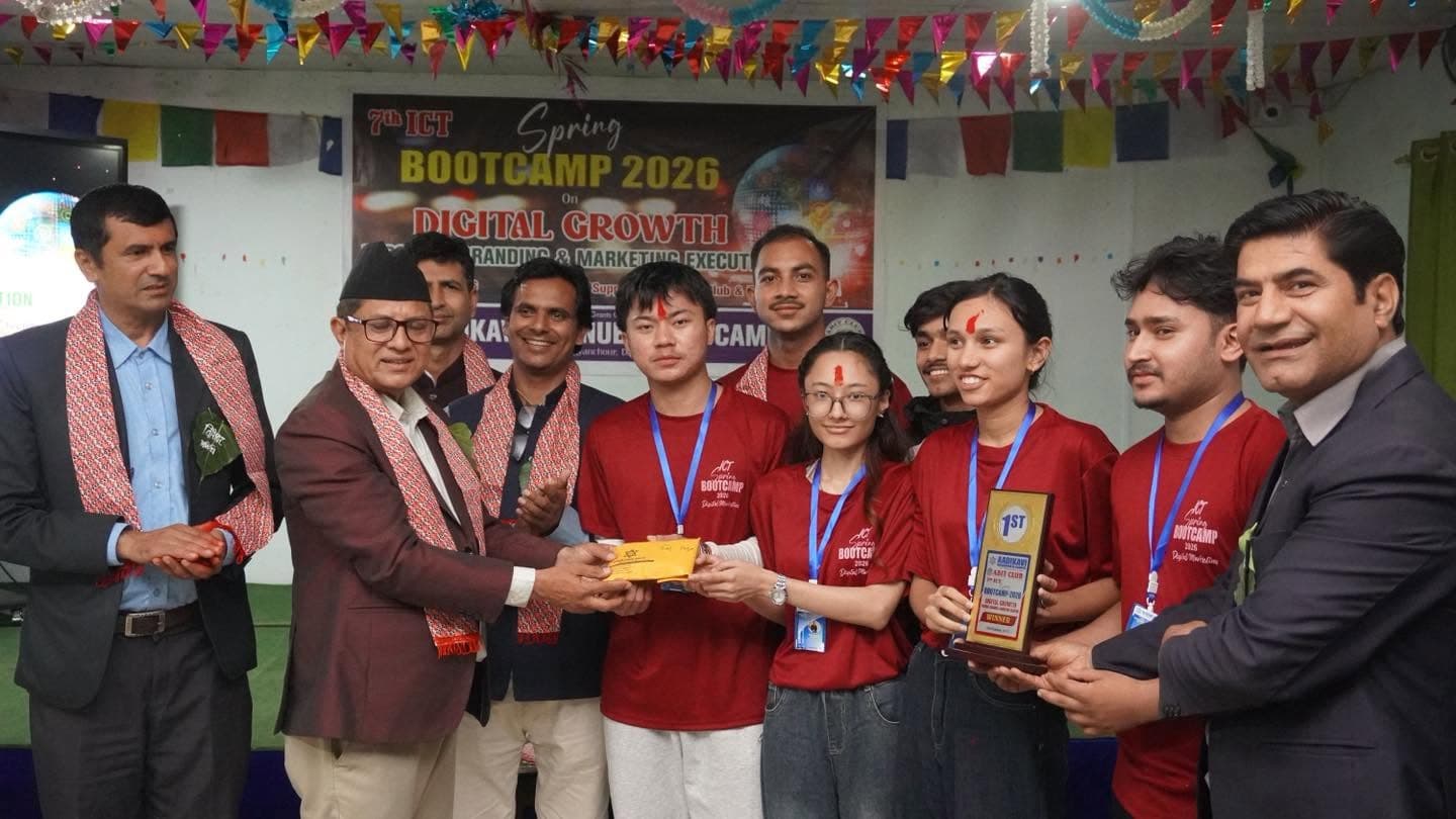 7th ICT Spring Bootcamp 2026 — the winning team at the Digital Growth award ceremony