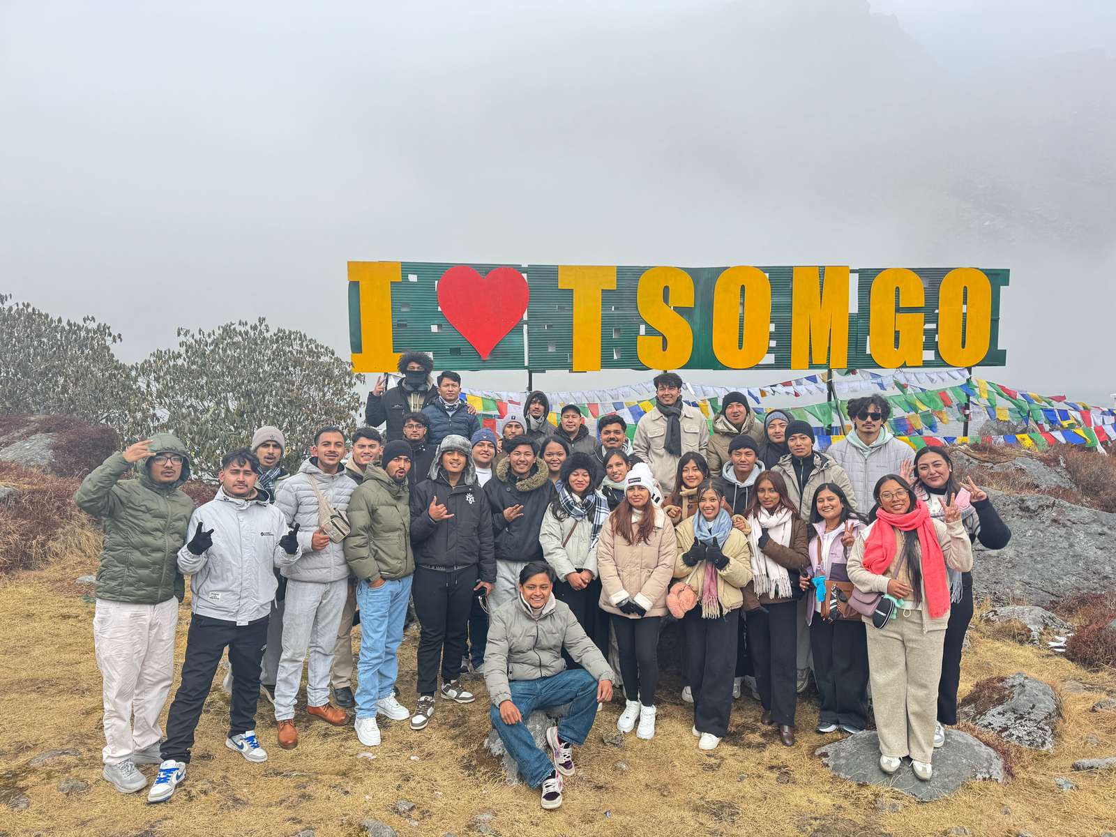 Group stop at Tsomgo Lake during the Sikkim excursion