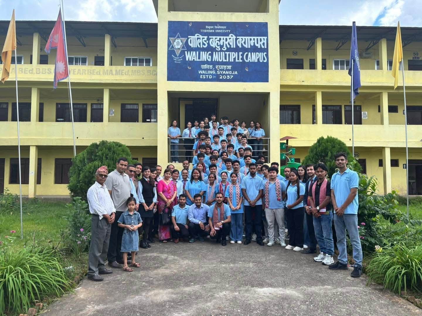 Students and teachers at Waling Multiple Campus, Syangja