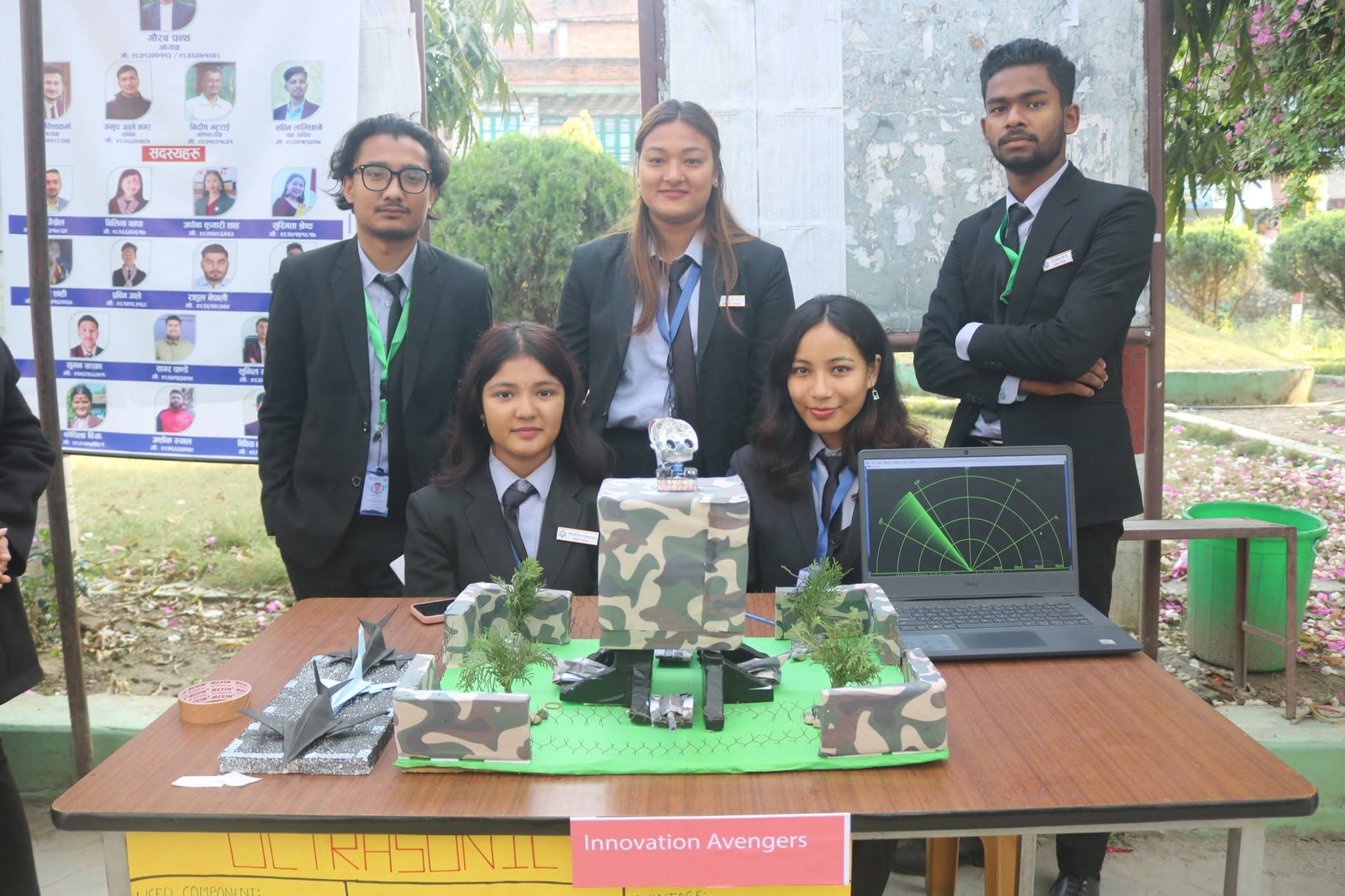 Team Innovation Avengers with their ultrasonic radar system