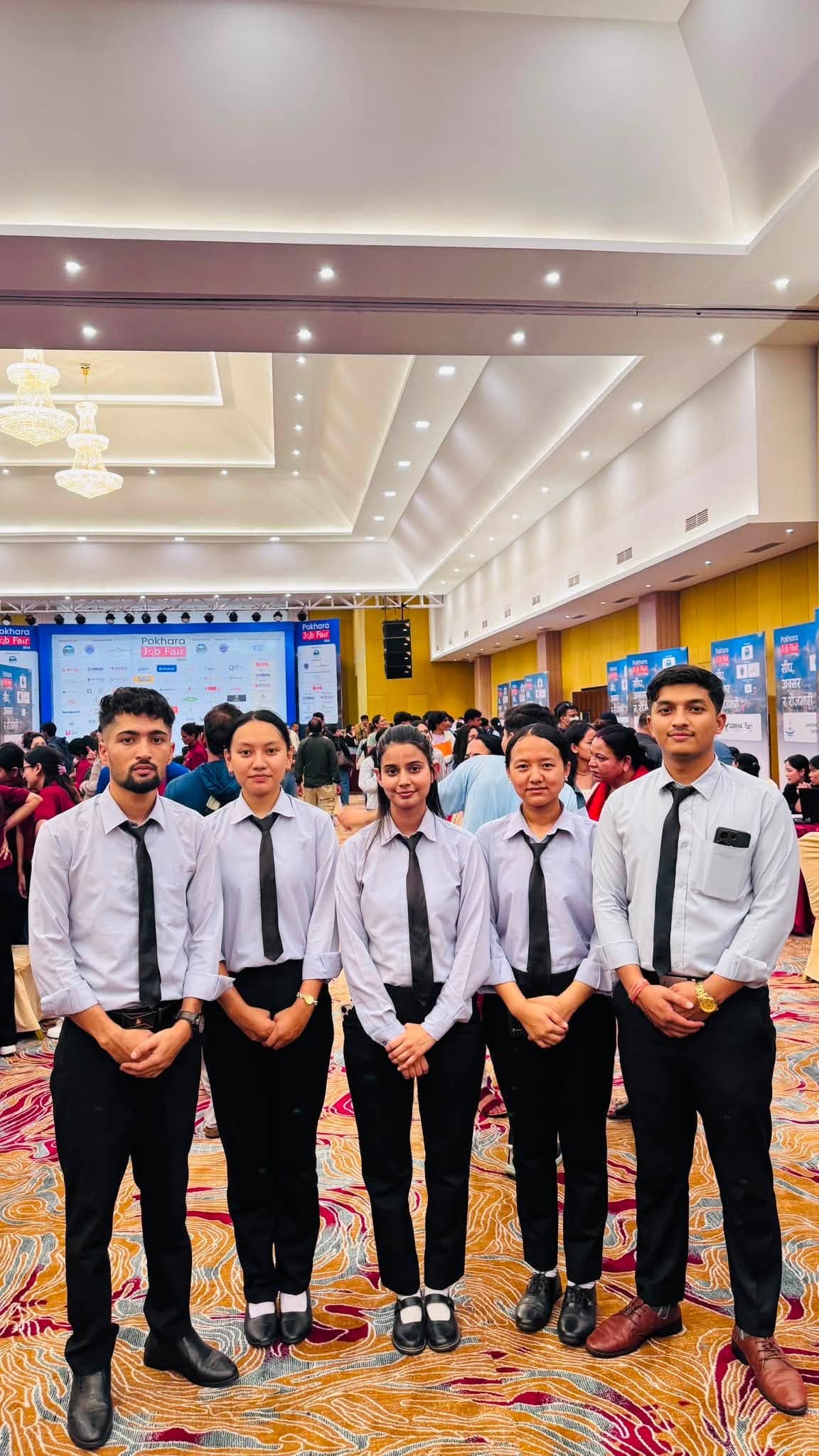 Students at the job fair venue