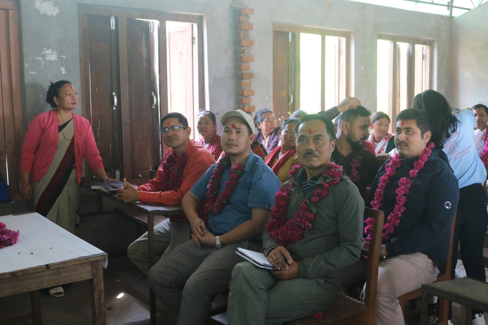 The BICTE programme head, campus chief and teachers at the programme