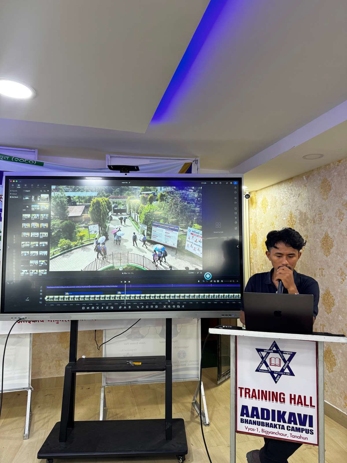 Video editing demonstration during the session
