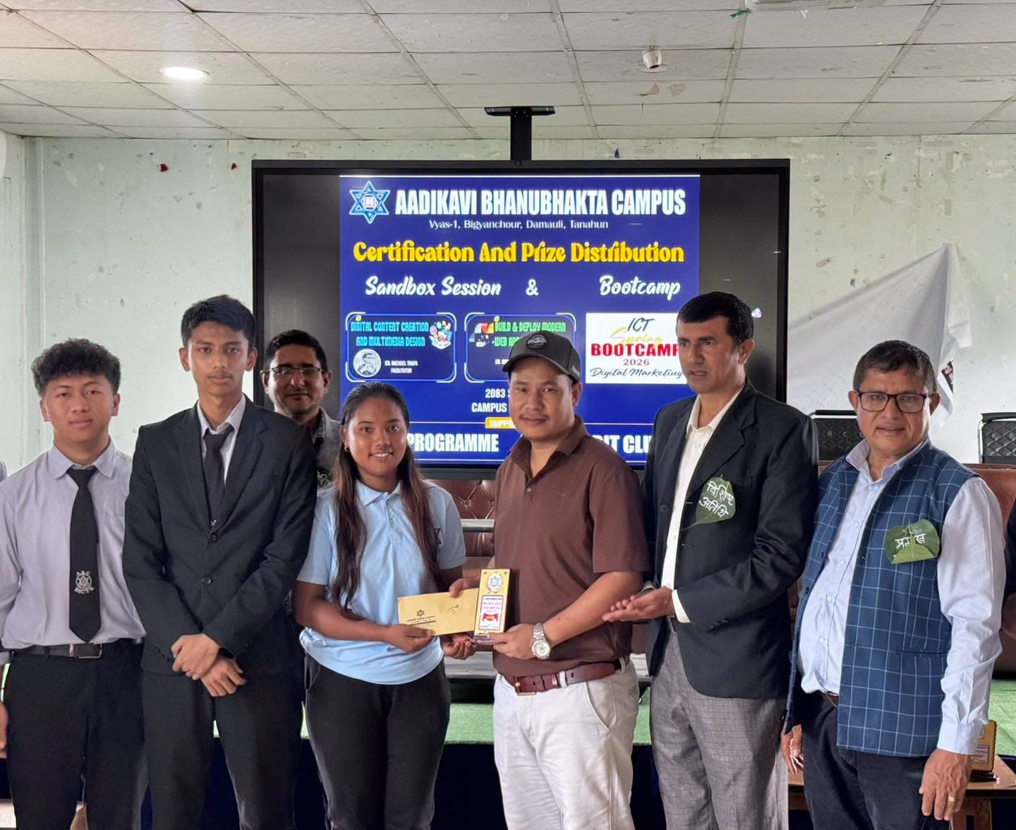 The team placed third, receiving their award