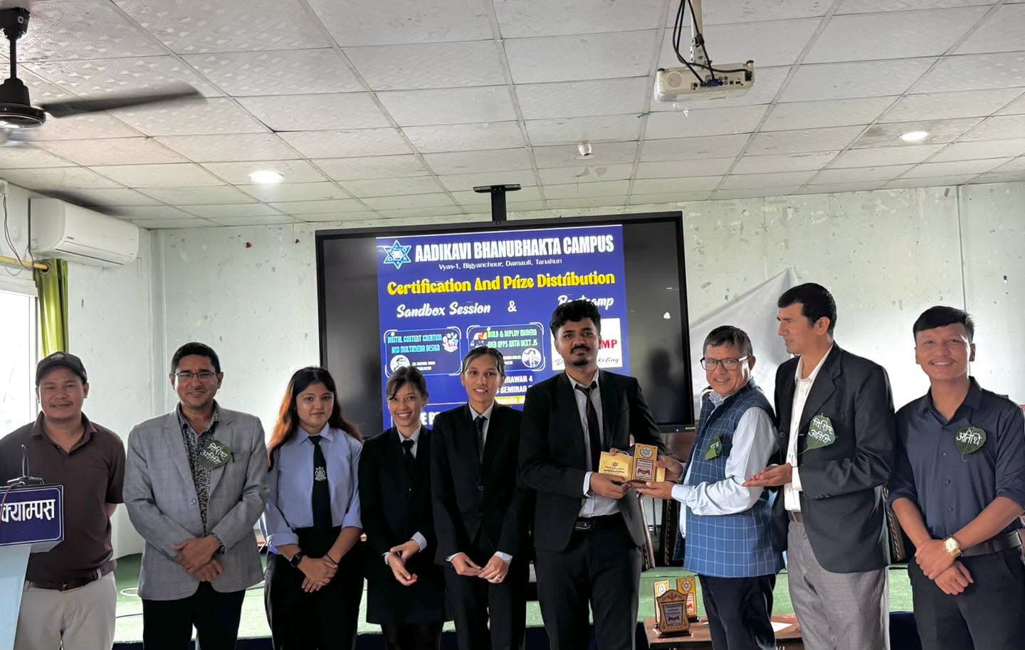 The team placed second, receiving their award