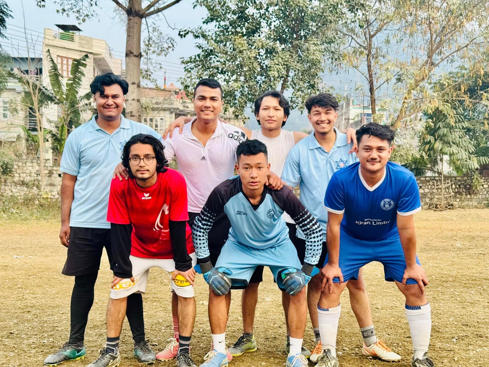 The BICTE football squad before a match