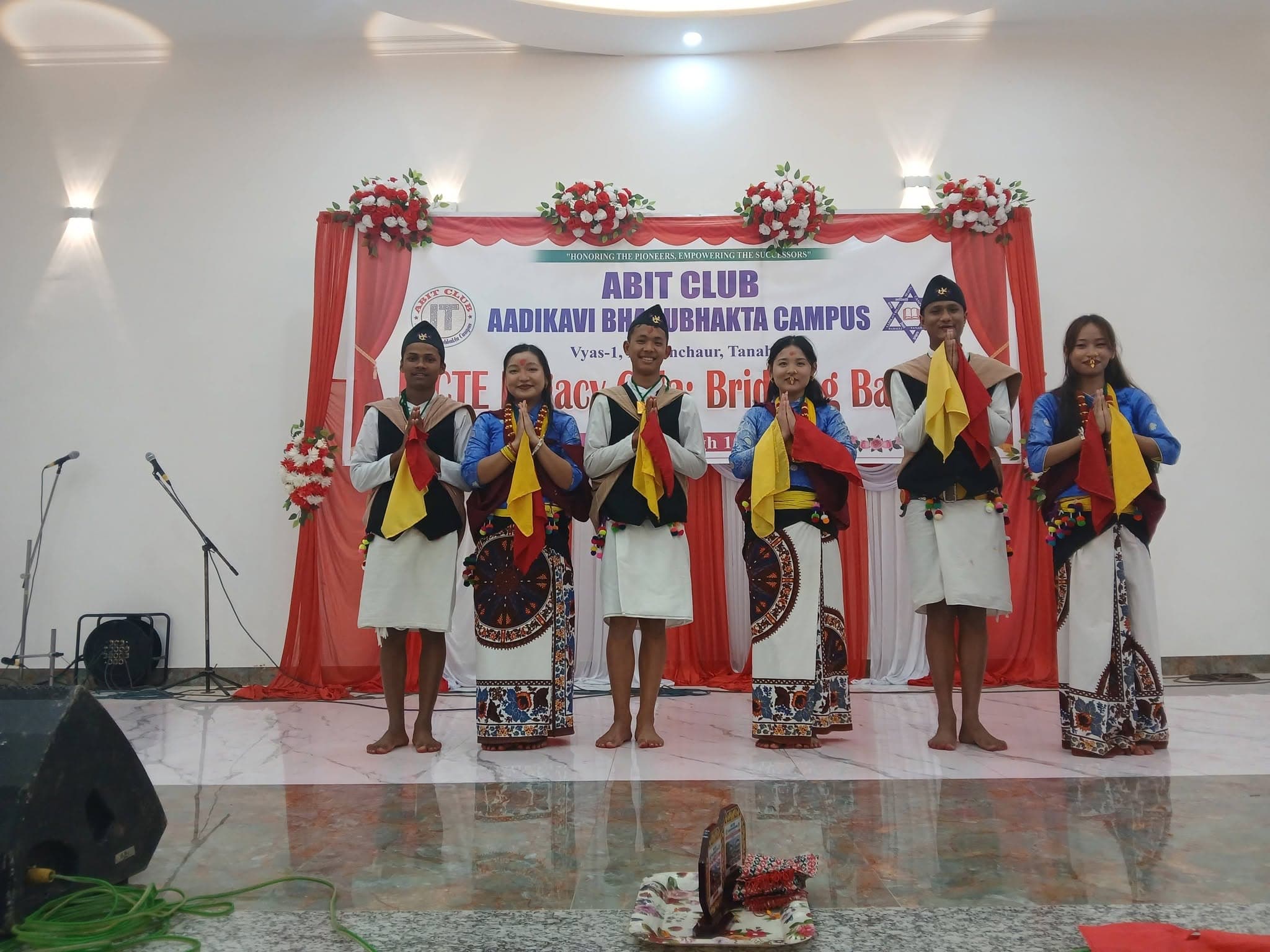 Students in traditional dress for the cultural segment